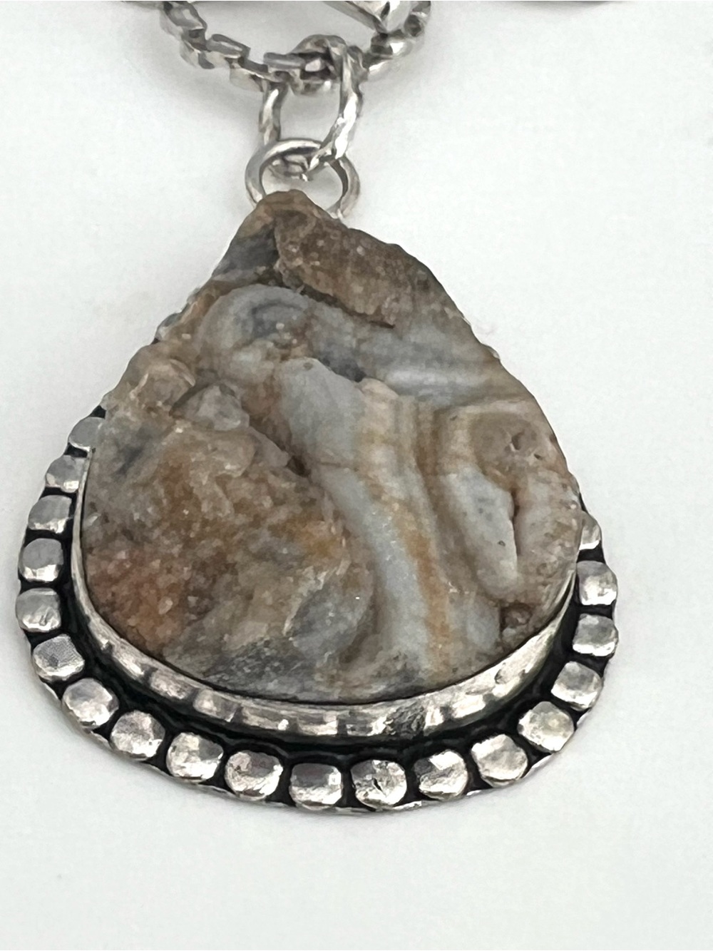 Desert Druzy Agate Pendant Necklace